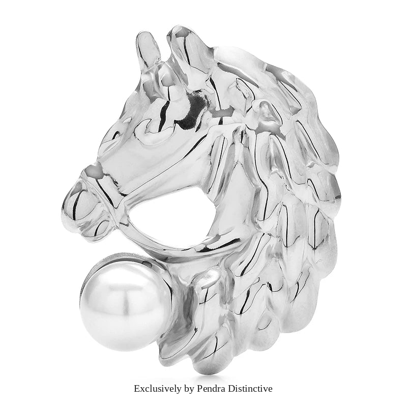 PENDRA Stainless Steel Horse Brooch