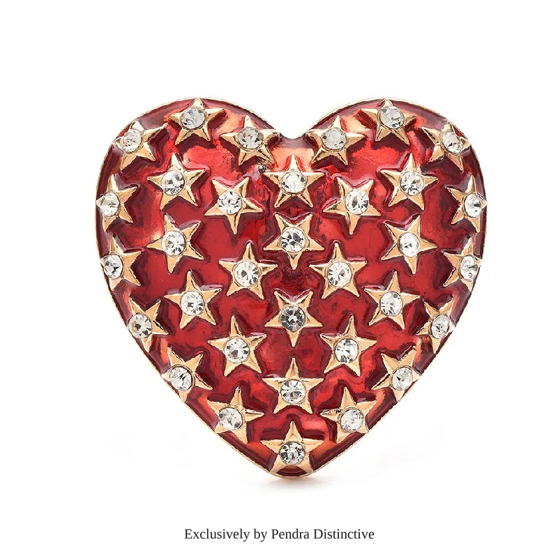 PENDRA Big Stars Heart Brooch
