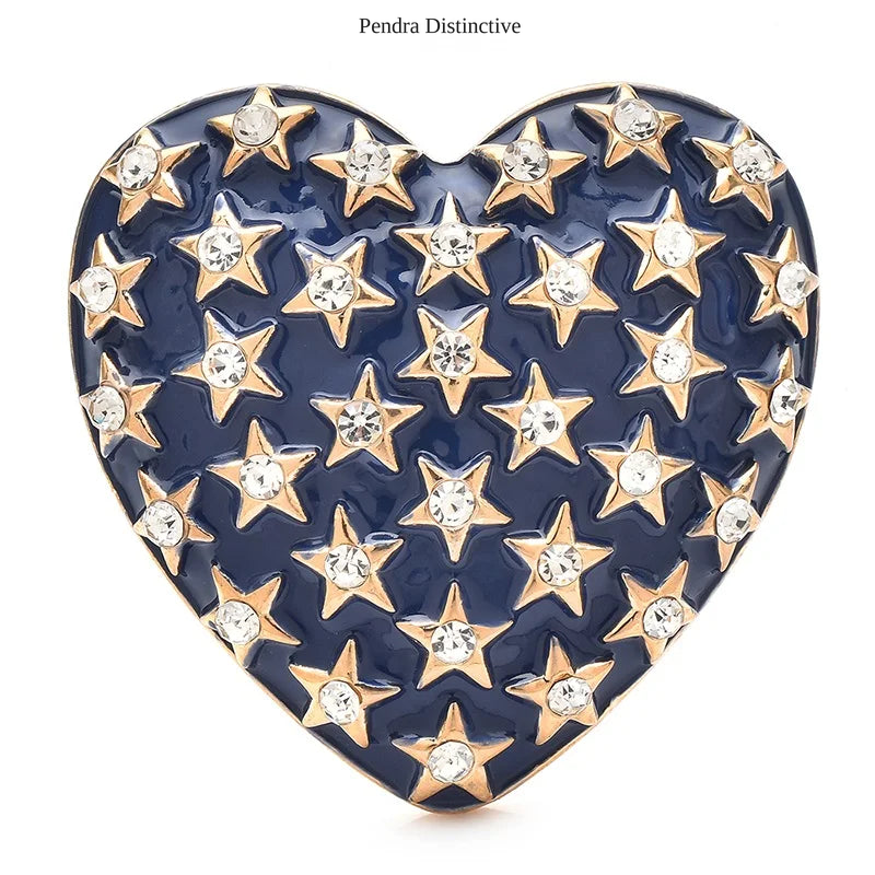 PENDRA Big Stars Heart Brooch