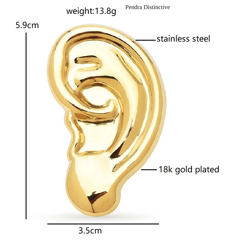 PENDRA Stainless Steel Ear Brooch