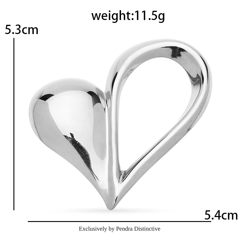 PENDRA Stainless Steel Heart Brooch