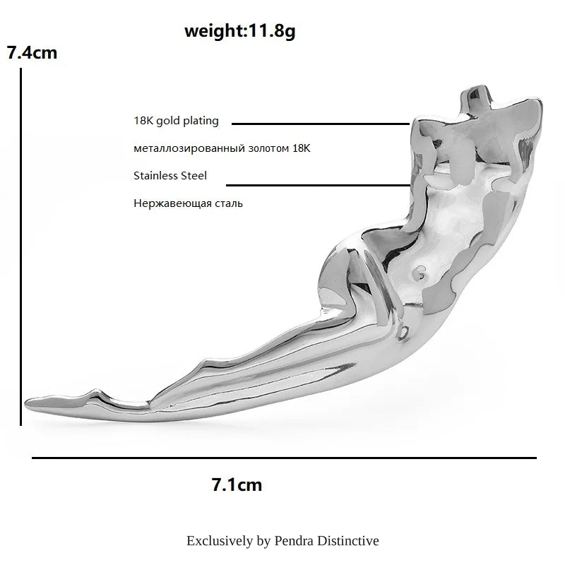 PENDRA Stainless Steel Lady Body Brooch