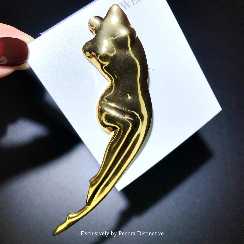 PENDRA Stainless Steel Lady Body Brooch