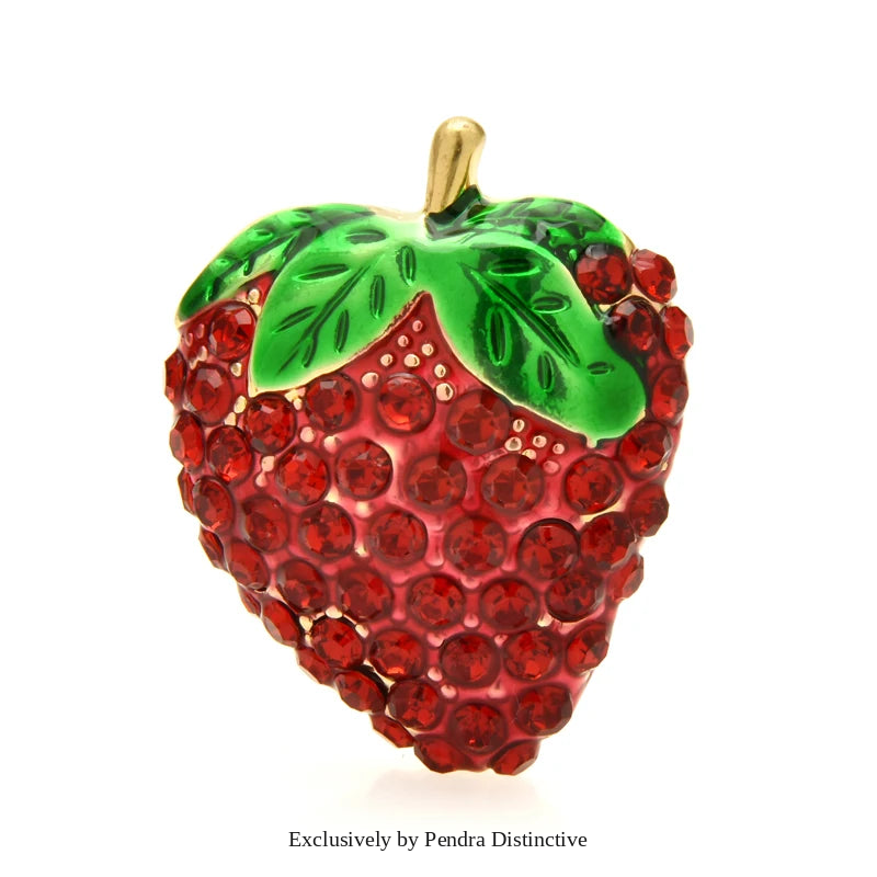 PENDRA Strawberrya Enamel Strawberry Brooch