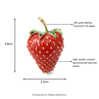 PENDRA Strawberrya Red Rhinestone Strawberry Brooch
