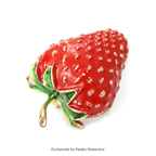 PENDRA Strawberrya Red Rhinestone Strawberry Brooch