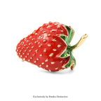 PENDRA Strawberrya Red Rhinestone Strawberry Brooch
