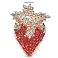 PENDRA Strawberrya Rhinestone Strawberry Brooch