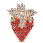 PENDRA Strawberrya Rhinestone Strawberry Brooch
