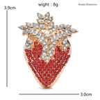 PENDRA Strawberrya Rhinestone Strawberry Brooch