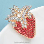 PENDRA Strawberrya Rhinestone Strawberry Brooch