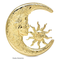 PENDRA Stainless Steel Sun And Moon Brooch