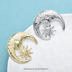 PENDRA Stainless Steel Sun And Moon Brooch