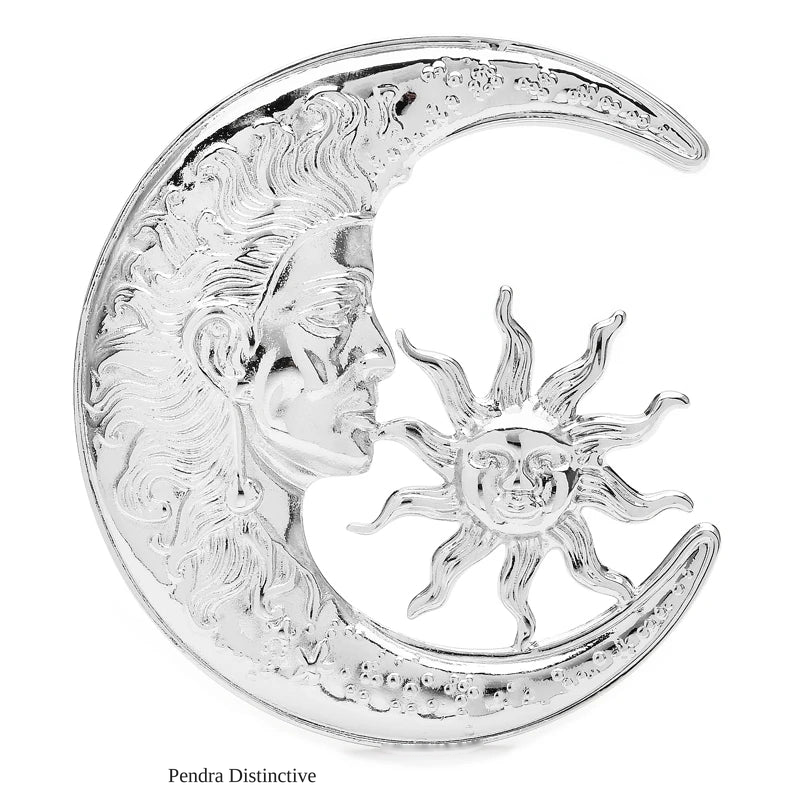 PENDRA Stainless Steel Sun And Moon Brooch