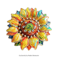 PENDRA Sunlit Famous Painting Sunflower Enamel Brooch