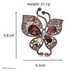 PENDRA Swallowtail Crystal Butterfly Brooch