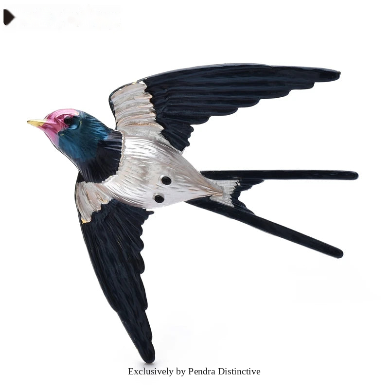 PENDRA Swiftwing Metal Swallow Brooch