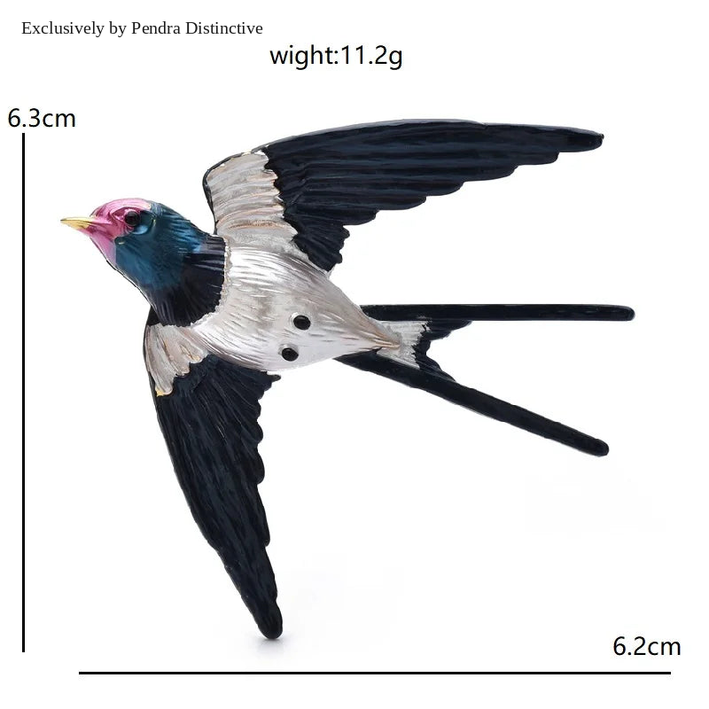 PENDRA Swiftwing Metal Swallow Brooch