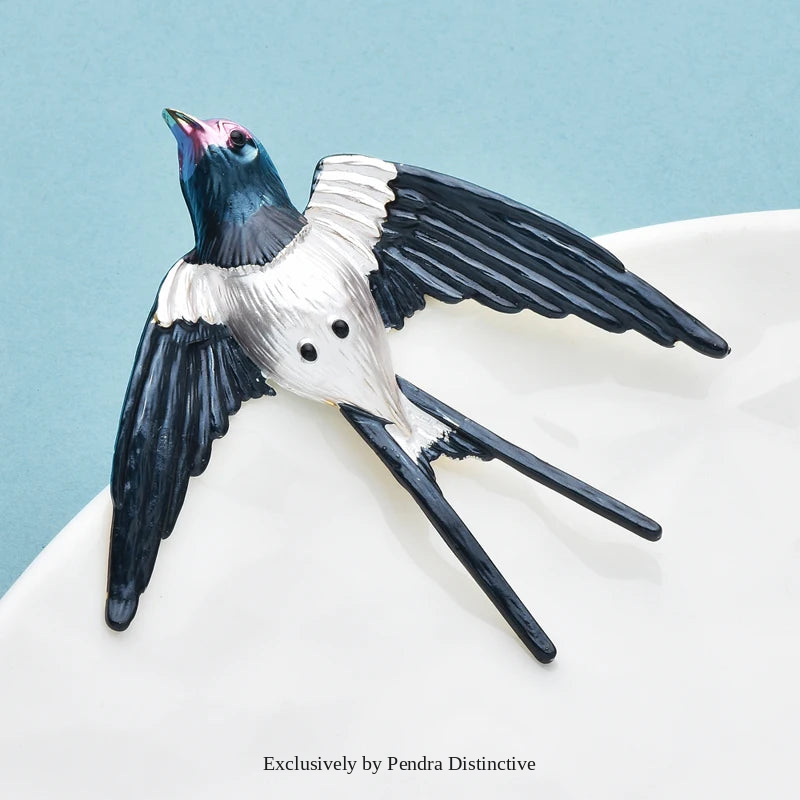 PENDRA Swiftwing Metal Swallow Brooch