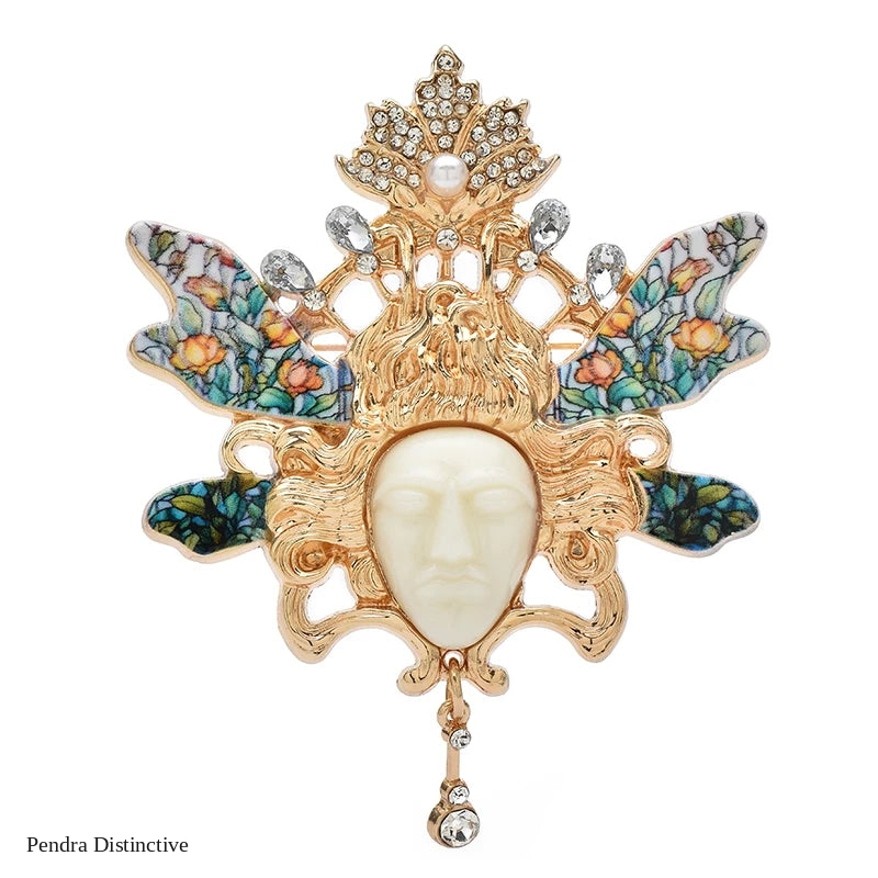 PENDRA Sylphina Retro Forest Elf Face Brooch