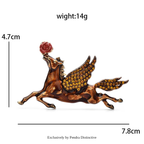 PENDRA Taking Rose-flower Horse Brooch