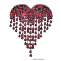 PENDRA Red Tassel Heart Brooch
