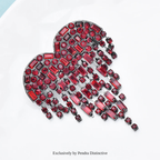 PENDRA Red Tassel Heart Brooch