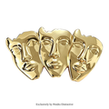 PENDRA Art Three Faces Brooch