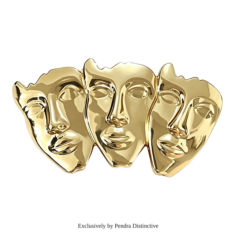 PENDRA Art Three Faces Brooch