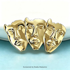 PENDRA Art Three Faces Brooch