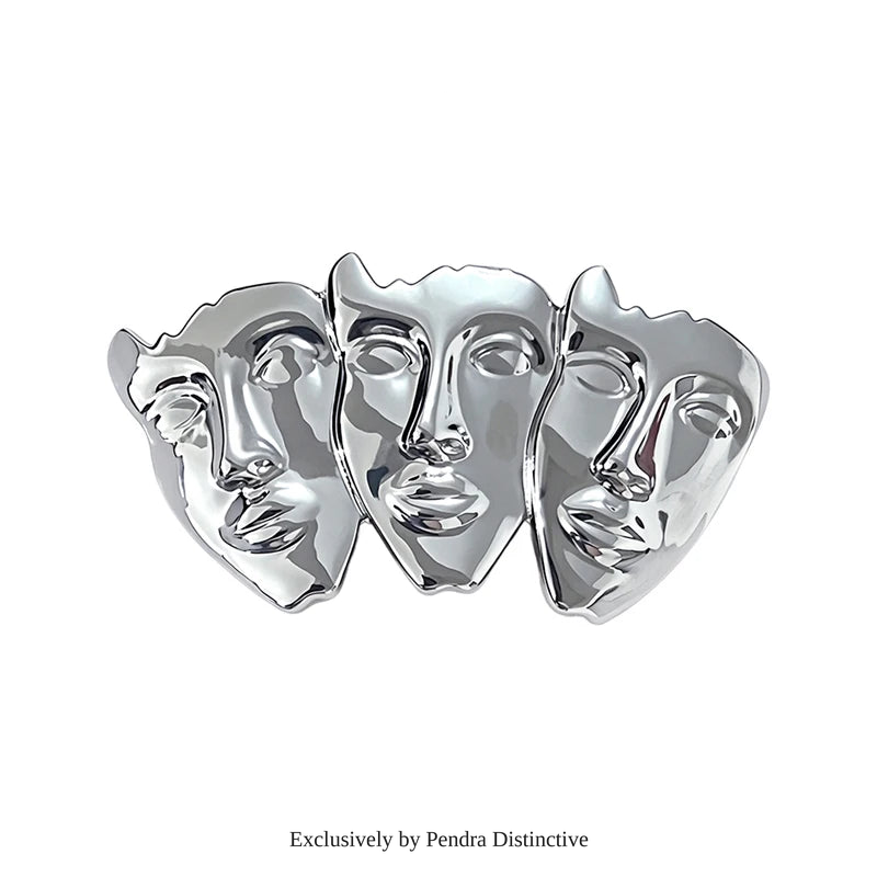 PENDRA Art Three Faces Brooch