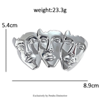 PENDRA Art Three Faces Brooch