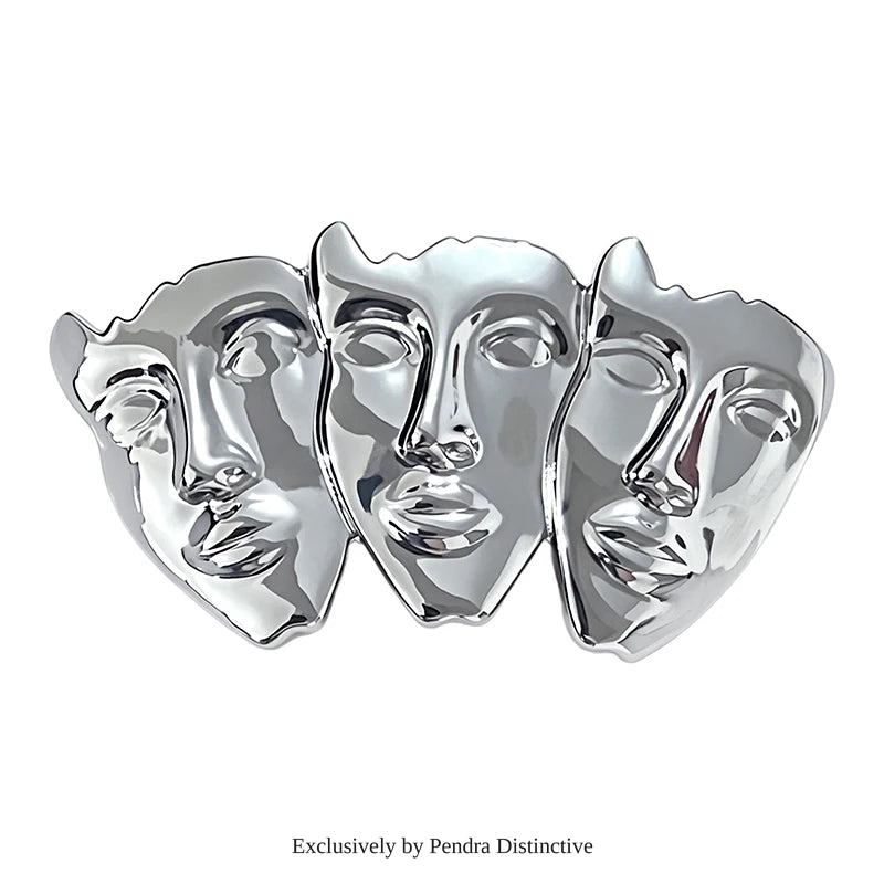 PENDRA Art Three Faces Brooch