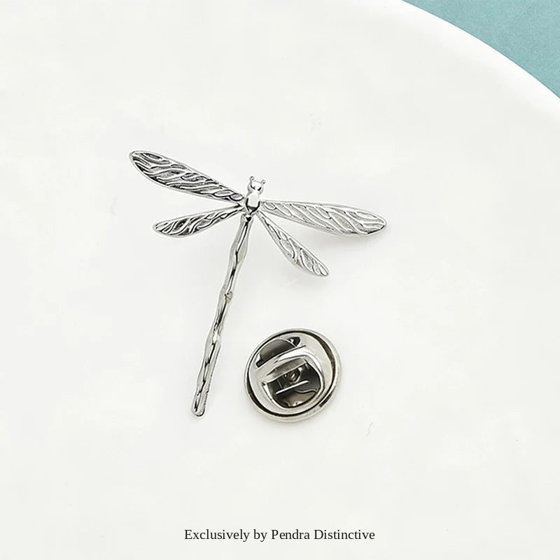 PENDRA Tiny Dragonfly Metal Insect Brooch