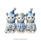 PENDRA Trio Christmas Cat Brooch