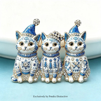 PENDRA Trio Christmas Cat Brooch