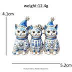 PENDRA Trio Christmas Cat Brooch