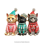 PENDRA Trio Christmas Cat Brooch
