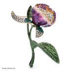 PENDRA Tulipelle Purple Enamel Tulip and Green Leaf Brooch