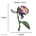 PENDRA Tulipelle Purple Enamel Tulip and Green Leaf Brooch