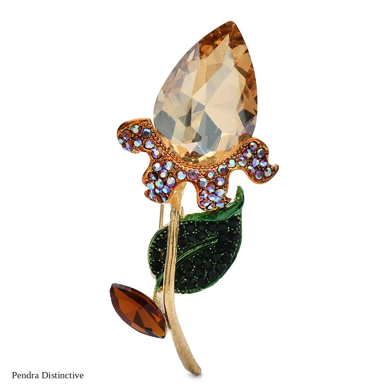 PENDRA Tulippa Classical Crystal Tulip Brooch