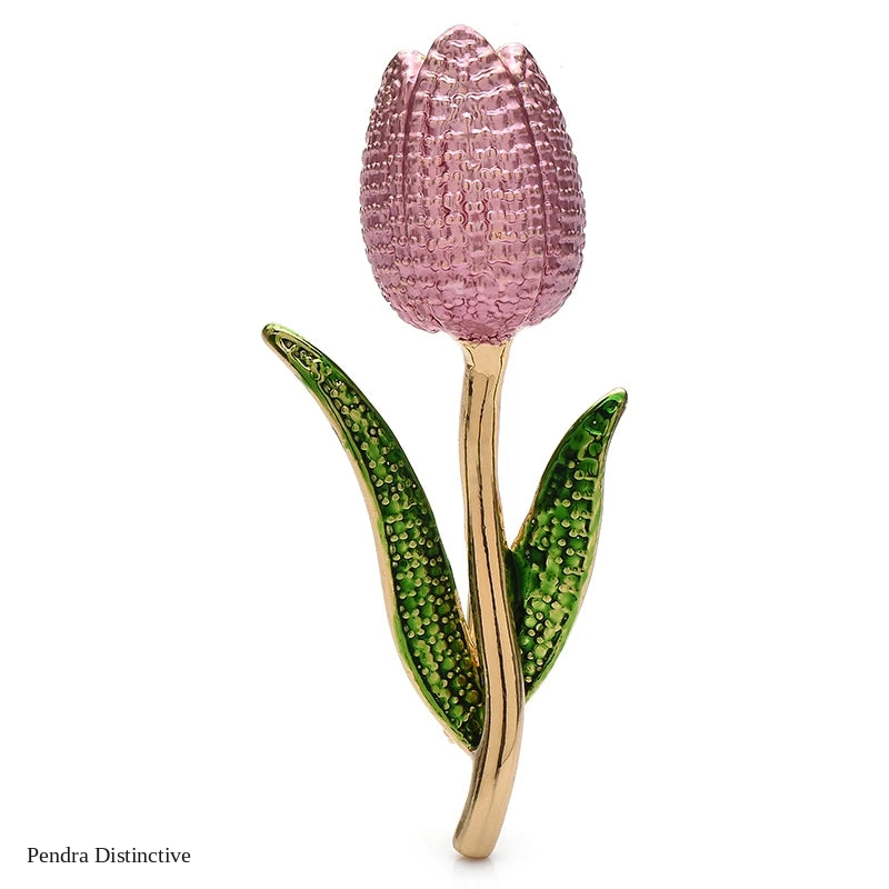 PENDRA Tulippa Enamel Tulip Flower Brooch