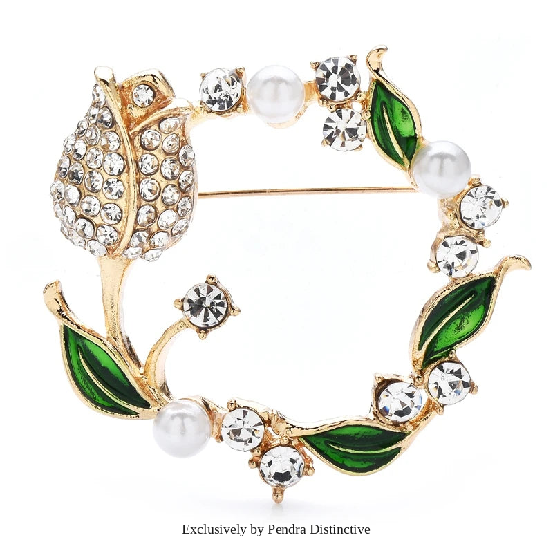 PENDRA Tulipwreath Tulip Flower Wreath Brooch
