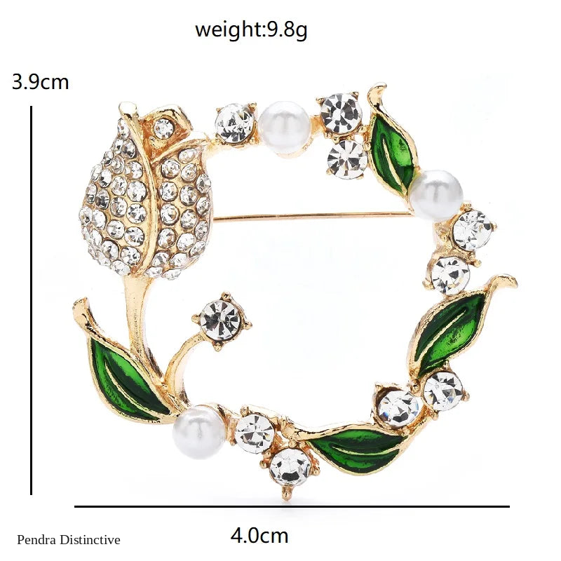 PENDRA Tulipwreath Tulip Flower Wreath Brooch