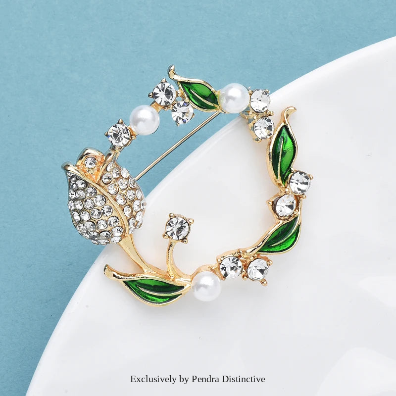 PENDRA Tulipwreath Tulip Flower Wreath Brooch