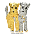PENDRA Two Dogs Puppy Animal Brooch