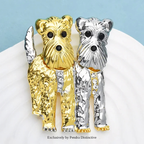 PENDRA Two Dogs Puppy Animal Brooch