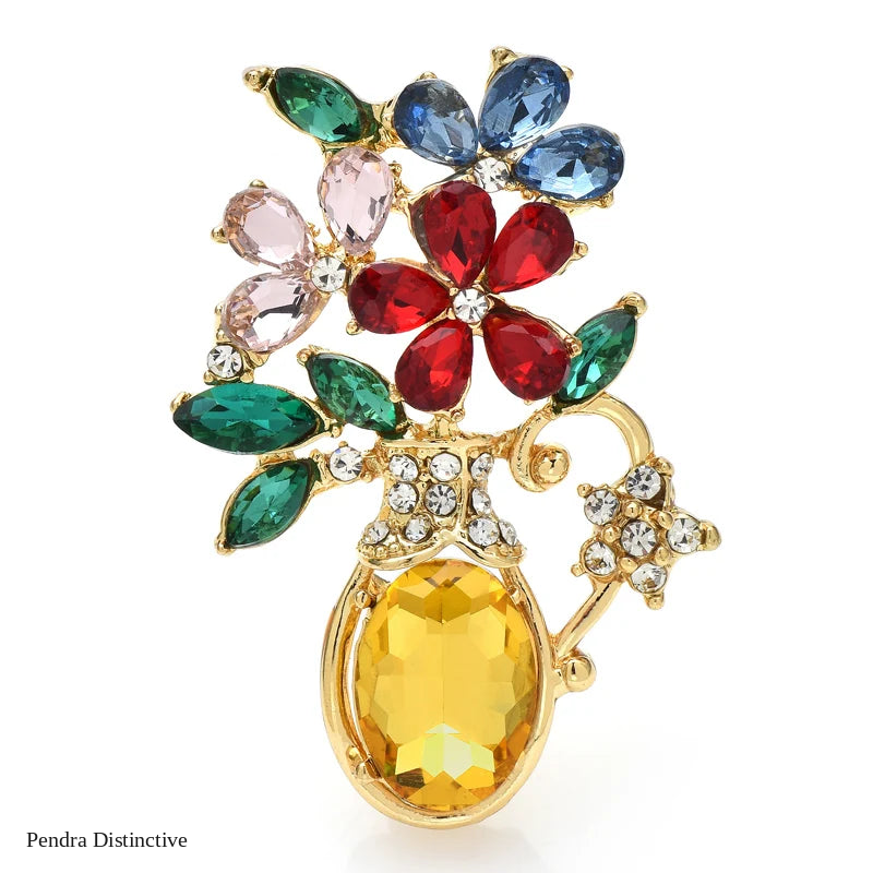 PENDRA Vaseflora Flowers in Vase Brooch