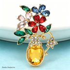 PENDRA Vaseflora Flowers in Vase Brooch