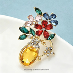 PENDRA Vaseflora Flowers in Vase Brooch